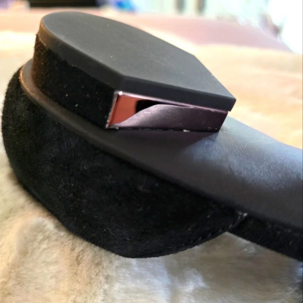Franco Sarto Black Flats Sleek Suede Loafers